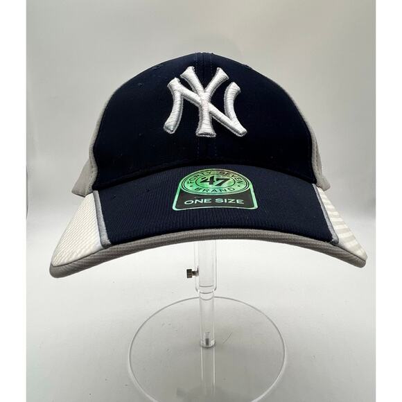 New York Yankees Baseball Cap‎ Unisex OS Blue Gray 47 Brand Hat Adjustable MLB - Picture 1 of 7